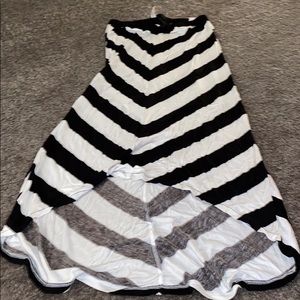 Aeropostale high low black and white stripe skirt
